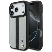 Etui BMW M Perforated Stripe Logo MagSafe na iPhone 17 Pro - szare