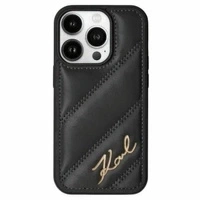 Etui Karl Lagerfeld Diagonal Quilted Script na iPhone 13 Pro Max - czarne