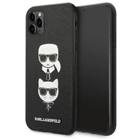 Etui Karl Lagerfeld Saffiano Karl&Choupette Head na iPhone 11 Pro 5,8" - czarne