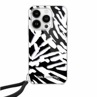 Etui Karl Lagerfeld IML Zebra Pattern & Cord na iPhone 15 / 14 / 13 - czarne