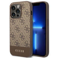 Guess GUHCP14LG4GLBR iPhone 14 Pro 6,1" brązowy/brown hard case 4G Stripe Collection