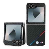 Etui BMW Carbon Tricolor na Samsung Galaxy Z Flip 6 - czarne