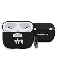 Karl Lagerfeld KLACAPSILGLBK AirPods Pro cover czarny/black Silicone Ikonik