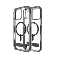Etui ZAGG Santa Cruz Snap KS MagSafe z podstawką na iPhone 17 Pro Max - przezroczysto-czarne