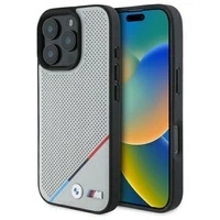 BMW BMHMP16X23PUPDG iPhone 16 Pro Max 6.9" szary/grey hardcase M Perforated Tricolor Line MagSafe