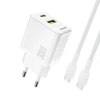 Ładowarka sieciowa Dudao A27TCEU PD 30W GaN USB-A USB-C z kablem USB-C - biała