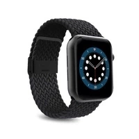 Puro ''LOOP'' Elasticized Nylon watch band with clip closure for AppleWatch38–40-41mm one size black