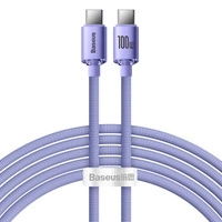 Kabel Baseus CAJY000705 USB-C - USB-C PD QC 100W 5A 480Mb/s 2m - fioletowy
