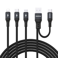 Kabel Dudao L3W USB-A/USB-C do Lightning/USB-C/MicroUSB 66W - czarny