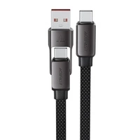Kabel Acefast C13-05 USB-C - USB-A / USB-C 480Mb/s 3A 0.2m - czarny