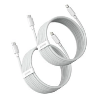 Kabel Baseus Simple Wisdom Lightning / USB-C 20W 1.5 m 2 szt. - biały