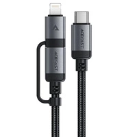 Kabel Acefast C20-01 USB-C - USB-C / Lightning 480Mb/s 3A 1.2m - czarny