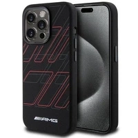 Etui AMG Silicone Large Rhombuses Pattern MagSafe na iPhone 15 Pro Max - czarne
