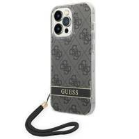 Guess GUOHCP14LH4STK iPhone 14 Pro 6,1" czarny/black hardcase 4G Print Strap