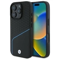 BMW BMHMP16X23RDCLK iPhone 16 Pro Max 6.9" czarny/black hardcase Sign Leather Textured And Line MagSafe