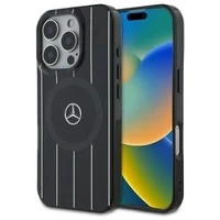 Mercedes MEHMP16X23HRSK iPhone 16 Pro Max 6.9" czarny/black hardcase MB Double Layer Crossed Lines MagSafe