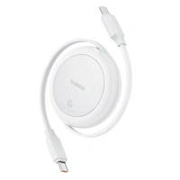 Kabel zwijany Baseus Free2Pull 60W USB-C - USB-C 1m - biały