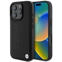 Etui BMW Leather Hot Stamp MagSafe na iPhone 16 Pro Max - czarne