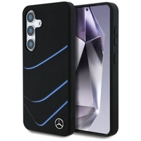 Etui Mercedes Silicone Contrasted Curves MagSafe na Samsung Galaxy S25 - czarne