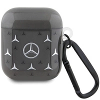 Etui Mercedes Large Star Pattern na AirPods 1 / 2 - czarne