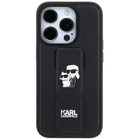 Etui Karl Lagerfeld Gripstand Saffiano Karl&Choupette Pins na iPhone 11 / Xr - czarne