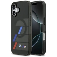 Etui BMW M IML Metal Buttons Tricolor Lines MagSafe na iPhone 17 - czarne