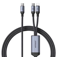 Kabel 2 w 1 Joyroom speedy series SA21-1T2 USB-C - USB-C / Lightning 100W 1.5m czarny