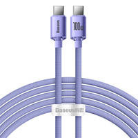 Baseus Crystal Shine Series kabel przewód USB do szybkiego ładowania i transferu danych USB Typ C - USB Typ C 100W 2m fioletowy (CAJY000705)
