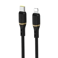 Kabel Dudao L25X USB-C - Lightning 1m 30W w miękkim silikonowym oplocie - czarny