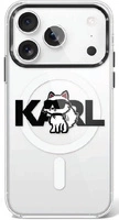 Etui Karl Lagerfeld IML Choupette Sketch Logo MagSafe na iPhone 17 Pro - przezroczyste