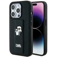 Etui Karl Lagerfeld Gripstand Saffiano Karl&Choupette Pins na iPhone 13 Pro Max - czarne
