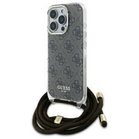 Guess GUHCP16LHC4SEW iPhone 16 Pro 6.3" brązowy/brown hardcase Crossbody Cord 4G Print