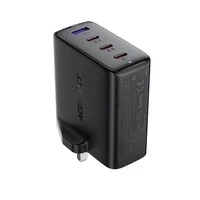 Ładowarka sieciowa Acefast A97 PD100W GaN (3 x USB-C + USB-A) z wtyczką UK - czarna