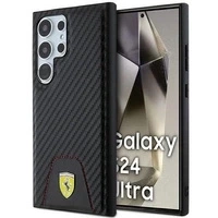 Etui Ferrari Carbon Stitched Bottom na Samsung Galaxy S24 Ultra - czarne