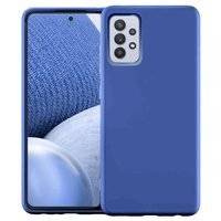 Silicone Case elastyczne silikonowe etui pokrowiec Samsung Galaxy A32 4G ciemnoniebieski