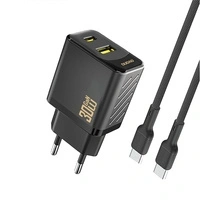 Ładowarka sieciowa Dudao A27TCEU PD 30W GaN USB-A USB-C z kablem USB-C - czarna