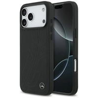 Etui Mercedes Leather Large Laurel Leave MagSafe na iPhone 17 Pro Max - czarne