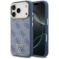 Etui Guess 4G Triangle Logo MagSafe na iPhone 17 Pro - niebiesko-złote