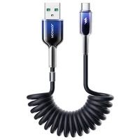 Kabel spiralny Joyroom S-A43 Crystal-Clear Series 3A USB-A - USB-C 1,5m - czarny