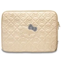 Pokrowiec Hello Kitty Zip PU Quilted Bows na laptopa 14" - złoty
