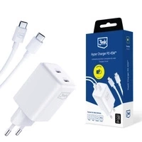 Accessories - 3mk Hyper Charger PD 45W+USB Cable C to C White