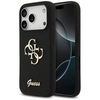 Etui Guess Silicone Big 4G Script na iPhone 17 Pro - czarne