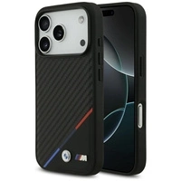 Etui BMW M Carbon Tricolor Line MagSafe na iPhone 17 Pro - czarne
