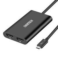 Choetech adapter przejściówka rozdzielacz USB Typ C Thunderbolt 3 (40Gbps) - 2x DisplayPort 4K 60Hz czarny (HUB-D03)