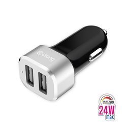 Crong Power Car Charger 24W - Ładowarka samochodowa 2xUSB 2.4A (aluminium)