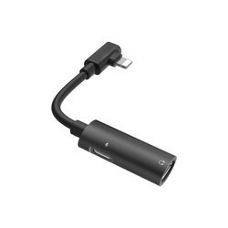 HOCO adapter HF / ładowanie do iPhone Lightning 8-pin 2w1 LS18 czarny