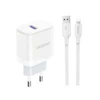 Ładowarka sieciowa Dudao A20EU USB-A 18W - biała + kabel USB-A - Lightning