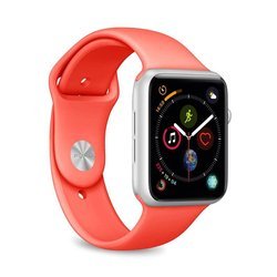 PURO ICON - Elastyczny pasek sportowy do Apple Watch 42/44/45 mm (S/M & M/L) (Living Coral)