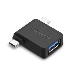 Ugreen adapter przejściówka OTG USB USB 3.2 Gen 1 5Gbps - USB Typ C / micro USB czarny